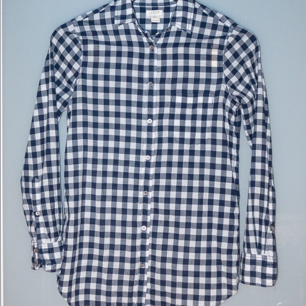 Blue/white button-up